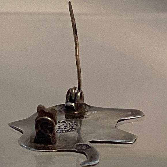 Vintage SCK Taxco Sterling Silver Abalone Elephant Pin Mexico Signed 1' x 1.16" - Picture 7 of 8